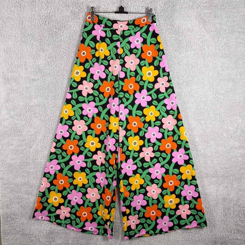 Traffic People Slow‎ Days of Summer Flare Trousers Size XS Floral Retro Wide Leg - Picture 2 of 9